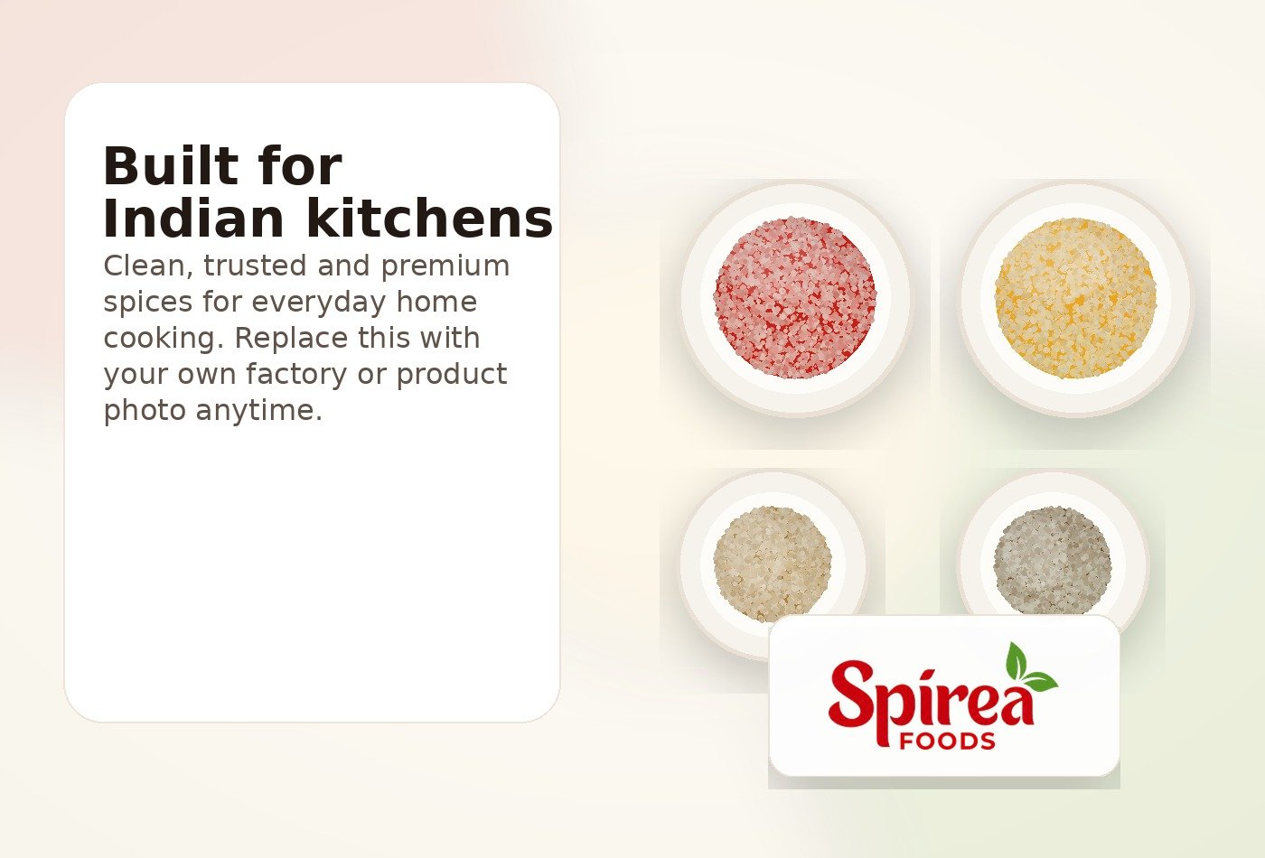 Spirea Foods premium kitchen product display