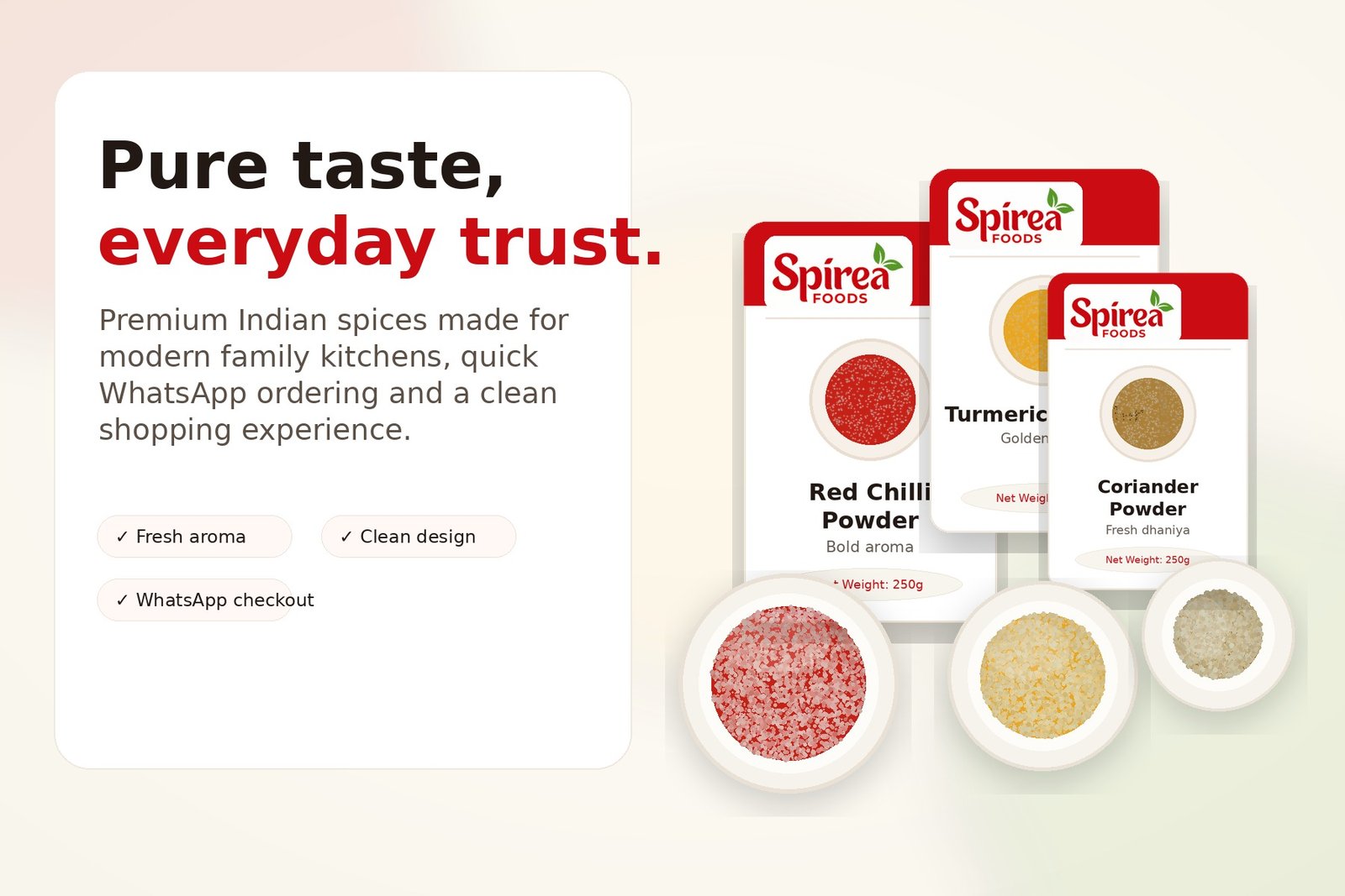 Spirea Foods premium spices hero